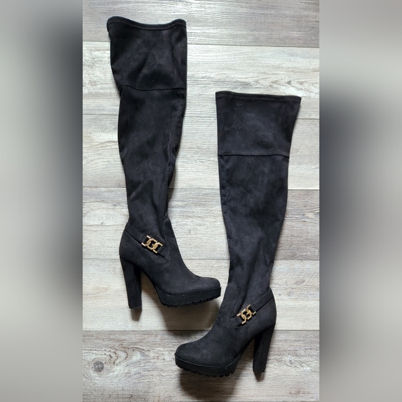 GUESS Women's Tailia Over-The-Knee Boot-Black - Picture 2 of 10